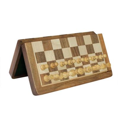 Tablero de Ajedrez en Madera, Magnético y Plegable 16x30,9 cm - Imagen 3