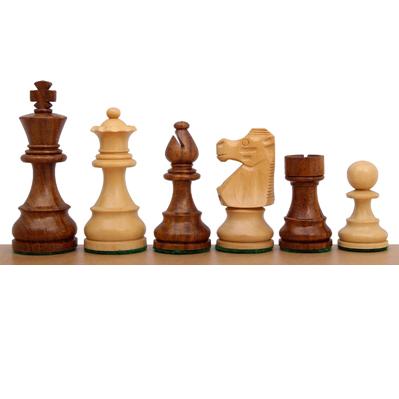Piezas de ajedrez francesas Staunton de acacia/boj de 7,6 cm (3")